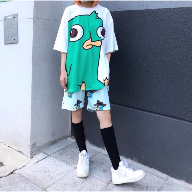 Áo Unisex Tay Lở 3D Vịt Pery Ảnh Thật