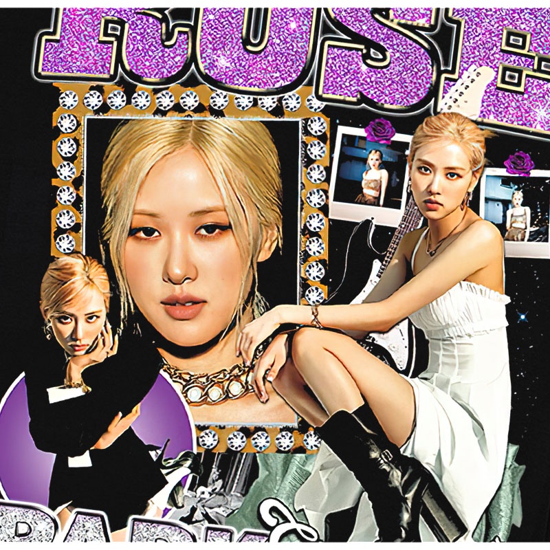 Áo Thun Vintage Thời Trang Đường Phố Rose 2 Tay Lỡ Unisex - Đen/Trắng Cổ Tròn | Blackwork