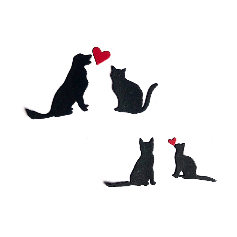 Khuôn Cắt Giấy Kim Loại Hình Chó Mèo Xinh Xắn
