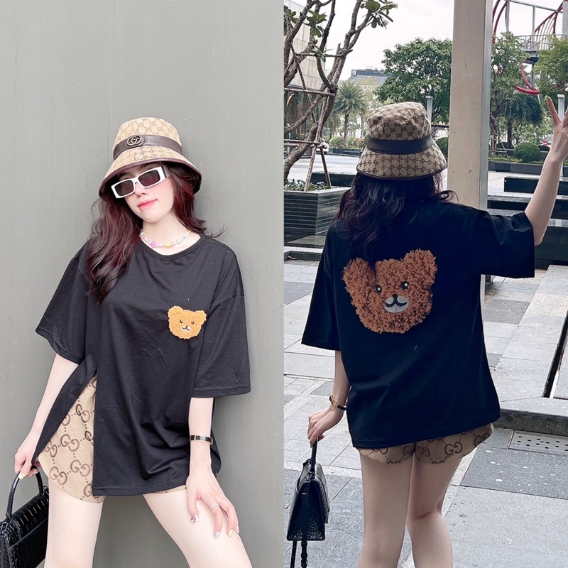 Set thun ngố cotton 100% set thun đùi thêu Quảng Châu cao cấp cho bạn nữ dưới 65kg