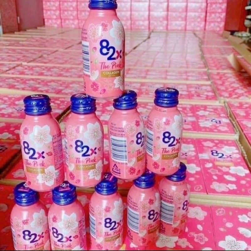 [Hàng Nhật] Nước uống collagen 82x the Pink, đẹp da giữ dáng - Hộp 10 chai