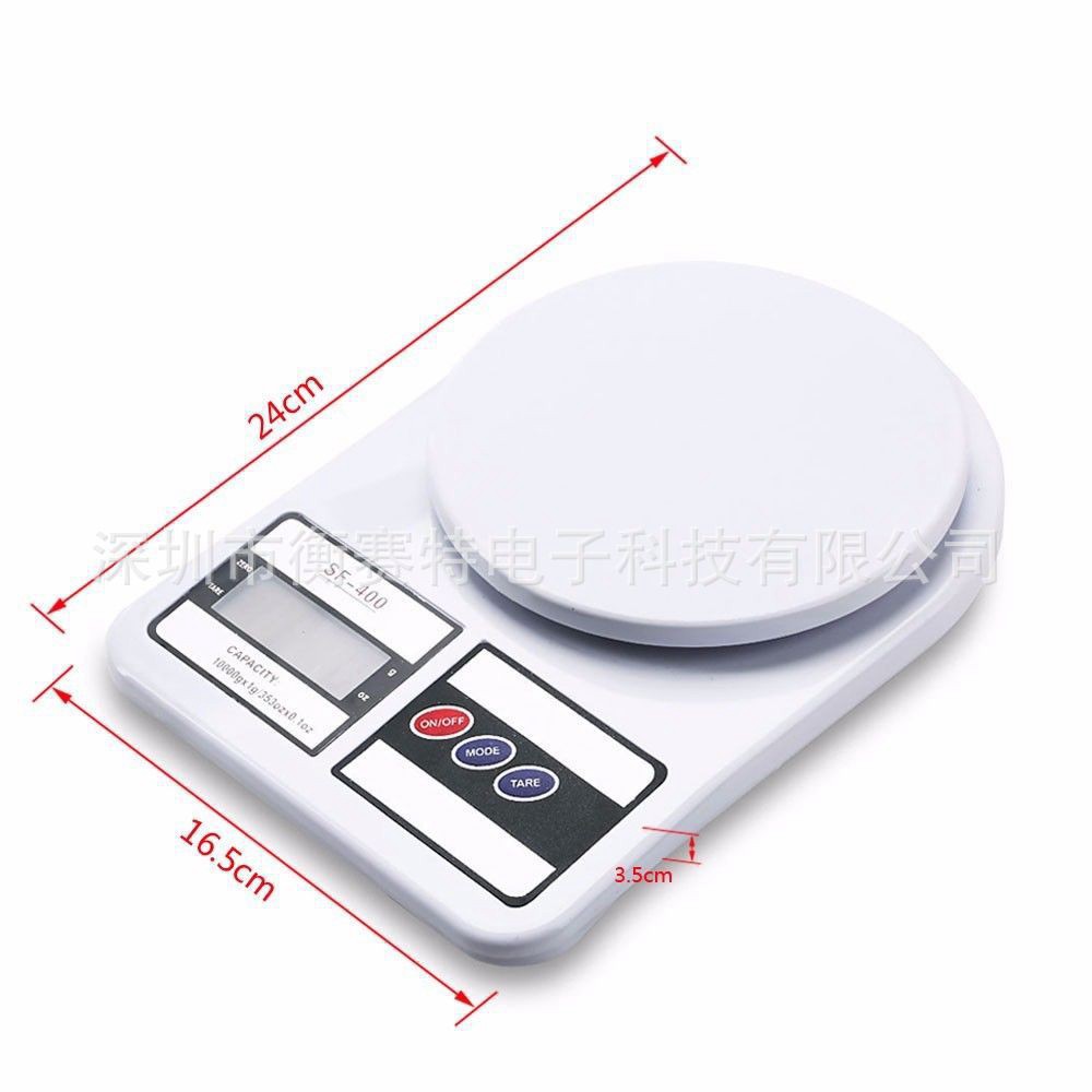 Cân Điện Tử Nhà Bếp mini 10kg/1gr FS-400 Màn hình sử dụng đèn LCD HD sáng tặng kèm pin