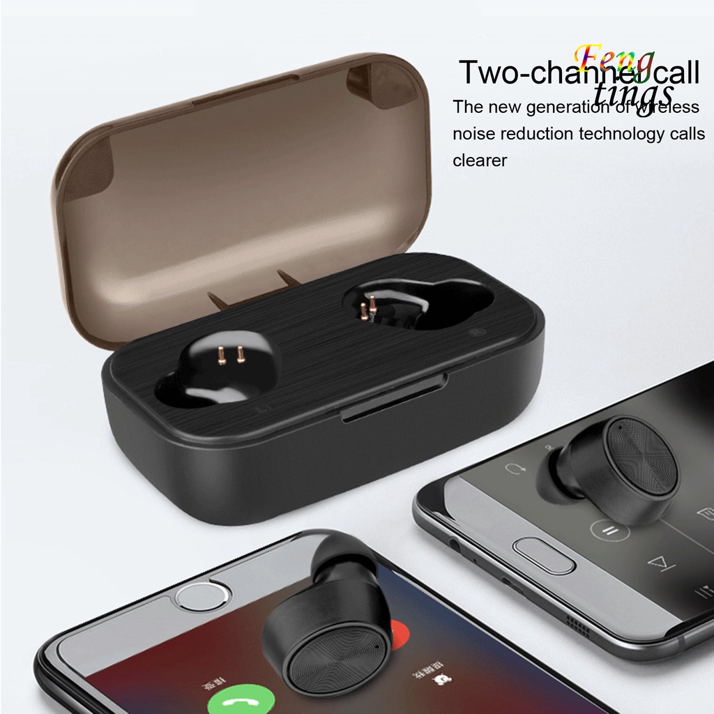 Tai nghe Bluetooth F6 TWS 5.0 bản QUỐC TẾ không dây cảm ứng chống nước IPX5, chống ồn tích hợp sạc dự phòng 2500mAh