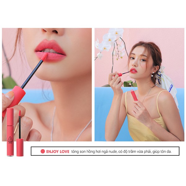 Son 3CE Velvet Lip Tint Enjoy Love hồng nude