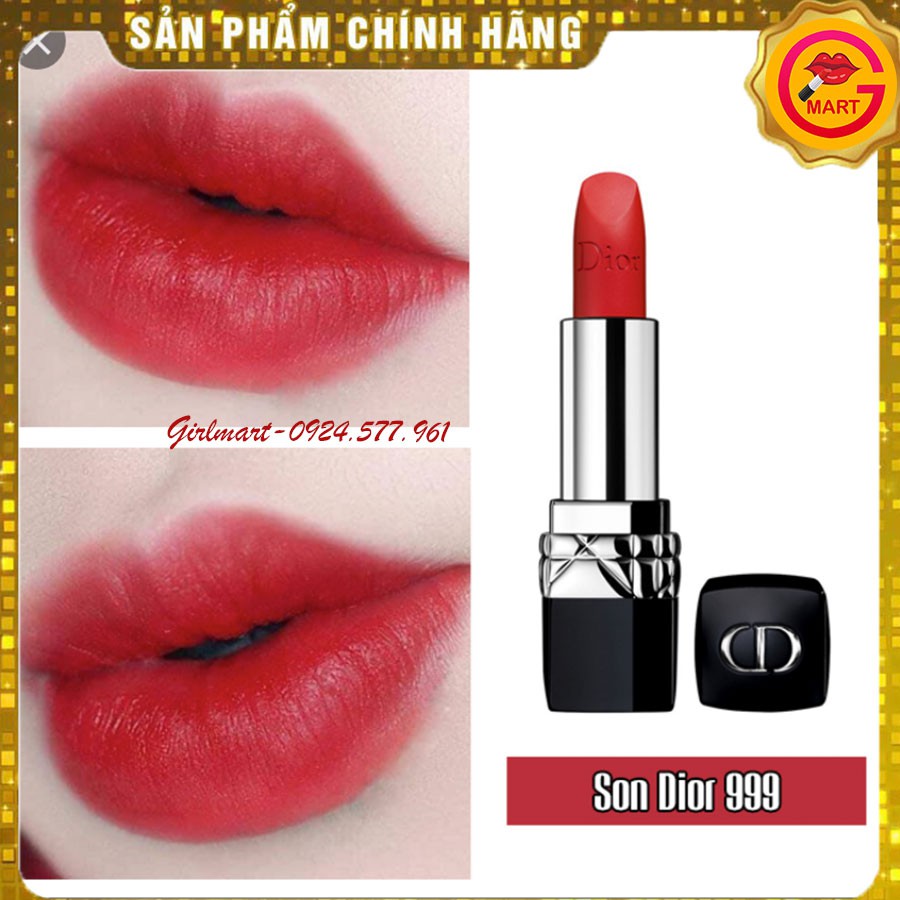 [SON XỊN] Son Dior Rouge 999 Matte Màu Đỏ Thuần