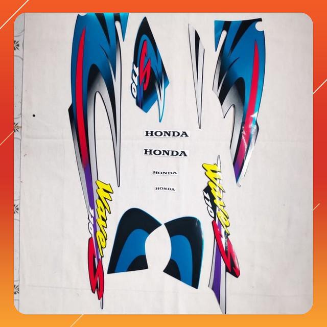 [CỰC RẺ]   BỘ TEM 3 LỚP MẪU ZIN CAO CẤP CHO CHO WAVE S 110 - XANH ĐỎ