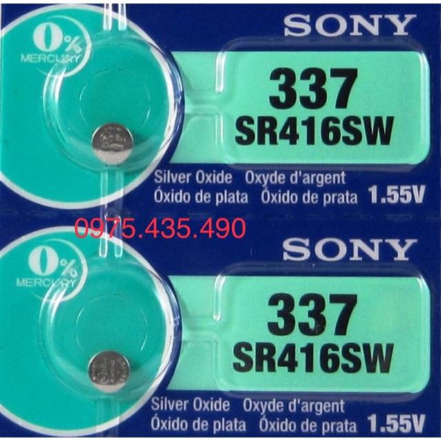 Combo 2 Viên Pin Đồng Hồ SR416SW 337 Sony Chính Hãng Made in Japan