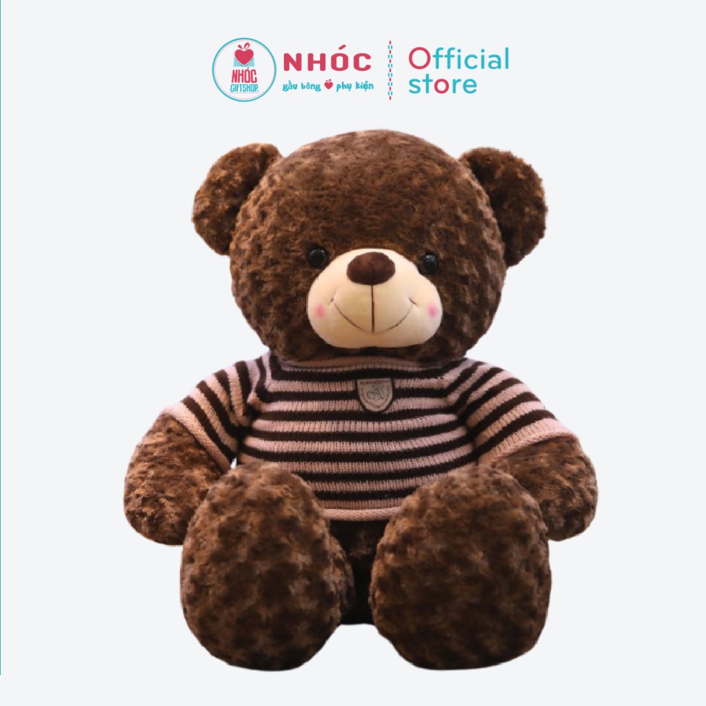 Gấu teddy áo len sọc - Nâu - NHÓC