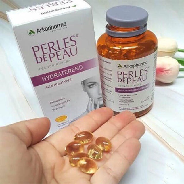 Viên uống + ống uống đẹp da Perles De Peau ARKOPHARMA Pháp
