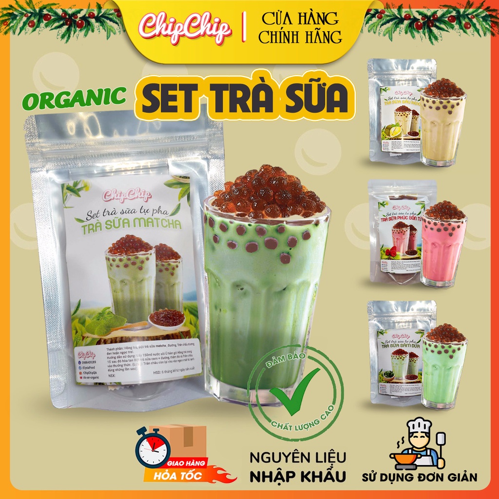 Combo Trà Sữa Trân Châu Matcha,Sầu Riêng, Phúc Bồn Tử,Sâm Dứa  Nguyên Liệu Trà Sữa Nhập Khẩu