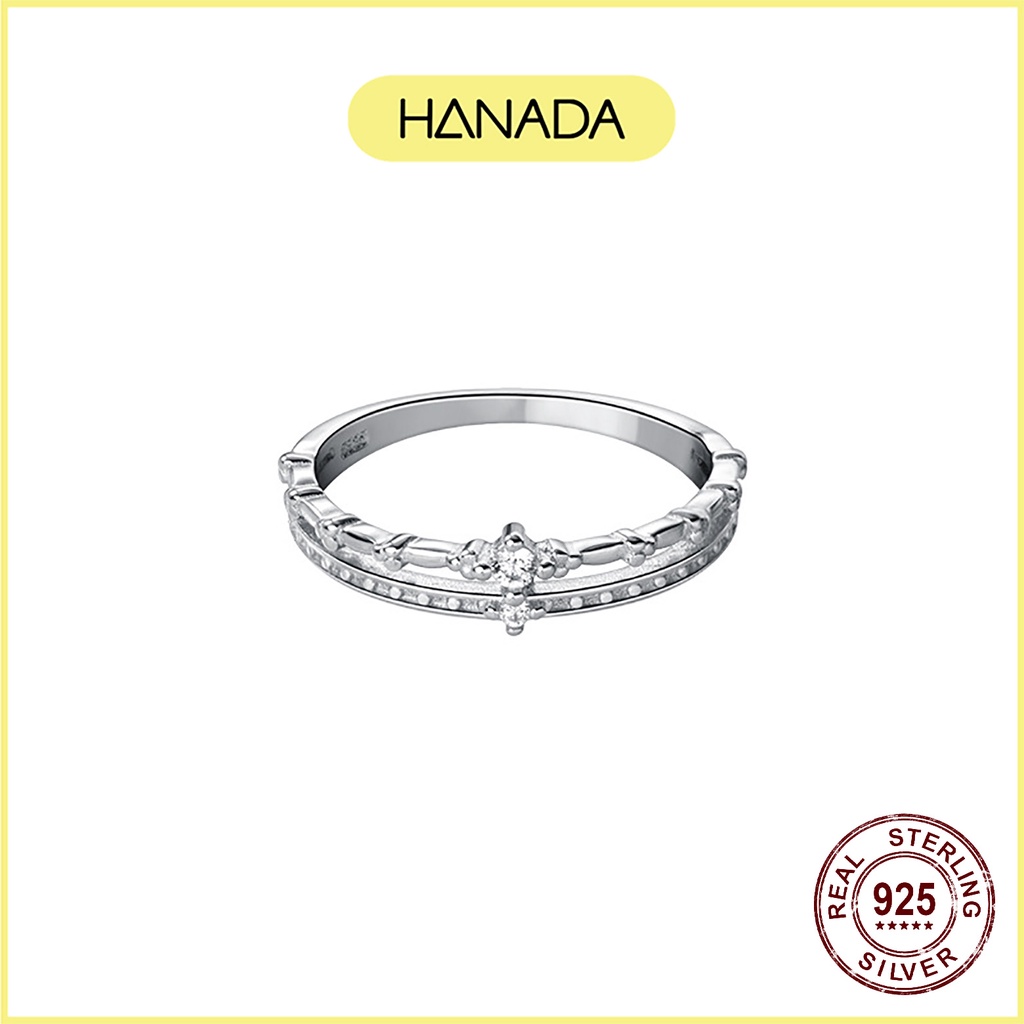 Nhẫn Bạc 925 Hanada Vương Miệng 2 Chiếc Đôi 0559 N6