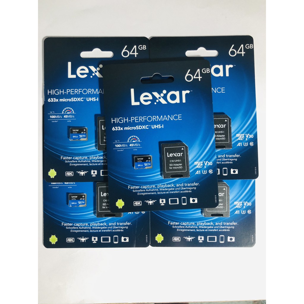 Thẻ nhớ micro Lexar Professional 633x dung lượng 128G-64G-32G và Sandic 128G