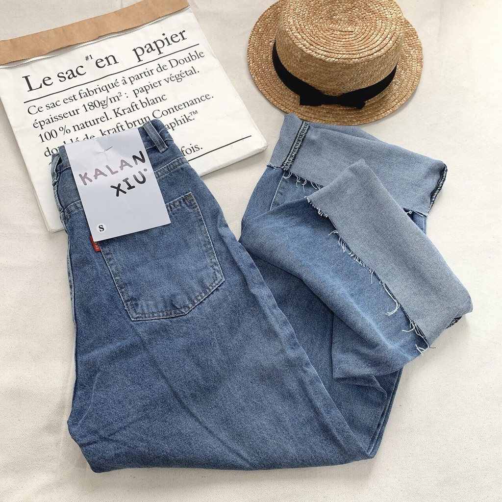 FS50K_Quần Jeans Nữ Ống Rộng Phối Rách OHS423 | BigBuy360 - bigbuy360.vn