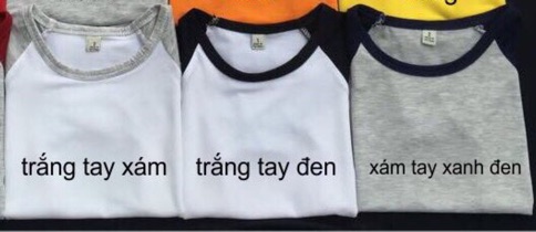 Áo thun raplan trắng tay đen (nhiều size)