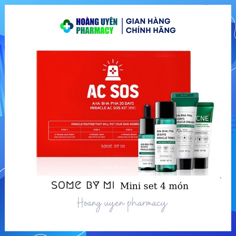 Bộ Kit Some By Mi Miracle Starter Kit cho da dầu mụn (4 Items)