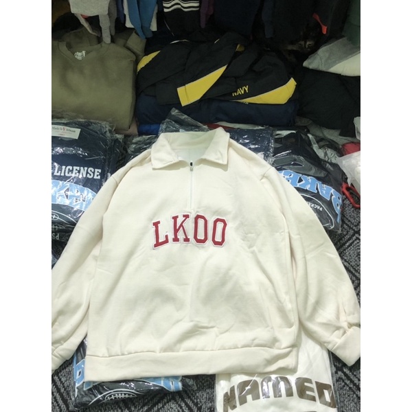 ÁO SWEATER POLO OVERSIZE ChẤT NỈ TĂM TAY BỒNG!!! Ảnh thật 100%