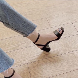  FREESHIP Giày sandal cao gót bigsize 40 41 42 43 quai ngang thời trang size lớn gót vuông cao 5 phân 