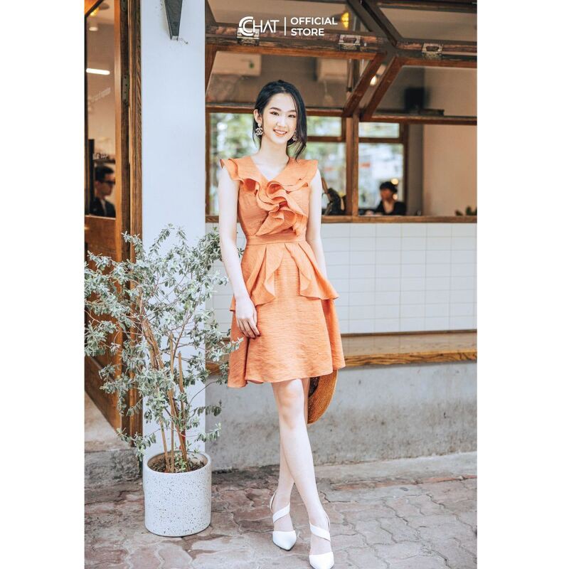 Váy cổ tim bèo đổ 3 tầng CCHAT | BigBuy360 - bigbuy360.vn