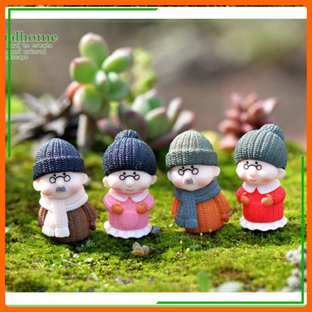 ❤️ GIÁ SIÊU RẺ❤️ Tiểu cảnh terrarium CẶP ĐÔI ÔNG BÀ trang trí chậu sen đá, xương rồng, tiểu cảnh bể cá