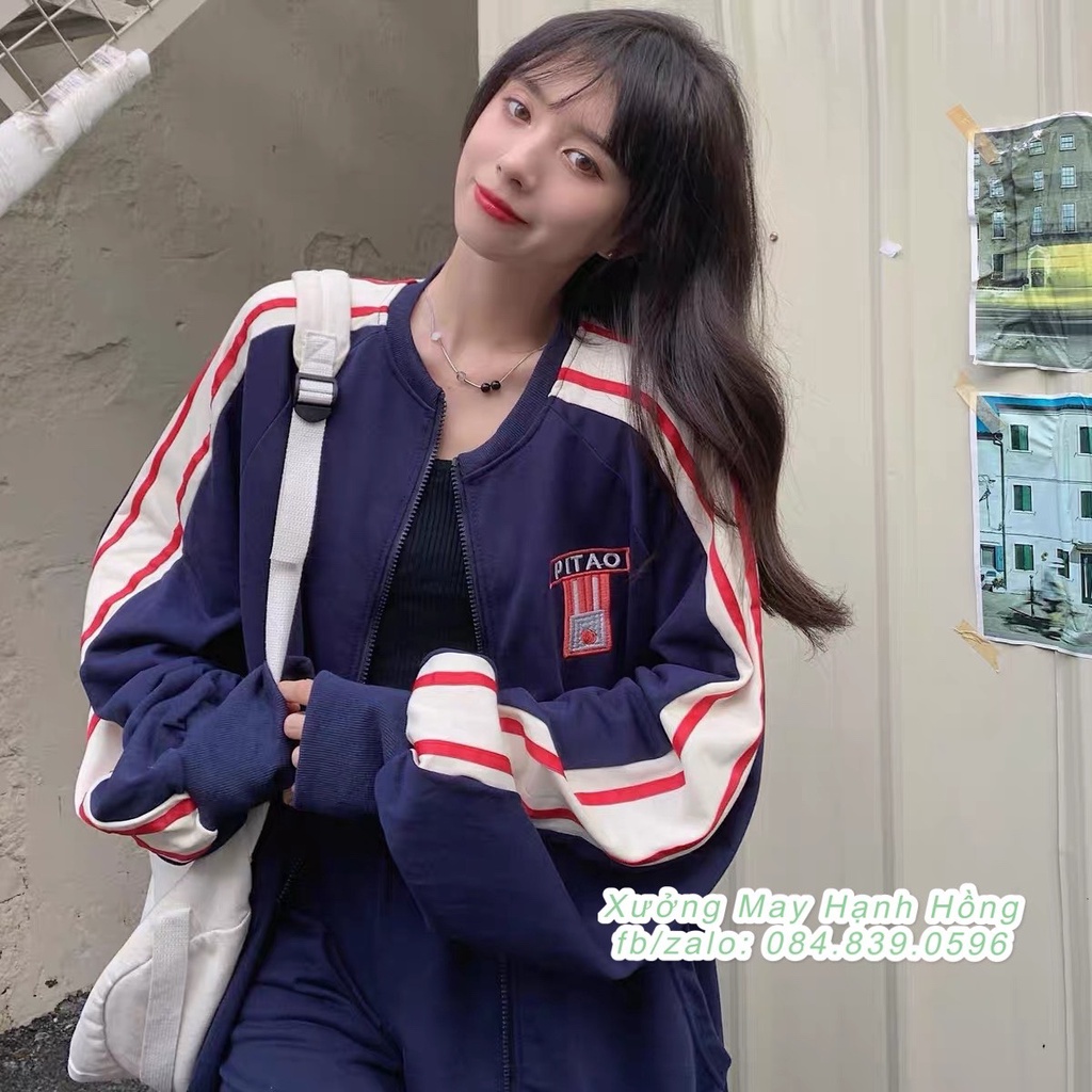 Áo khoác nỉ Pitao, Áo Sweater form rộng kiểu dáng Hàn Quốc - Xưởng May Hạnh Hồng | BigBuy360 - bigbuy360.vn