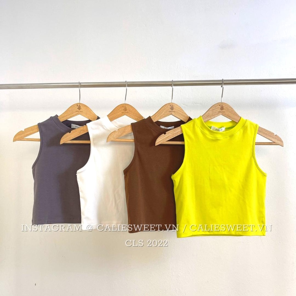 Áo ba lỗ croptop Caliesweet áo croptop sát nách chất thun co giãn mặc vài lần là chán