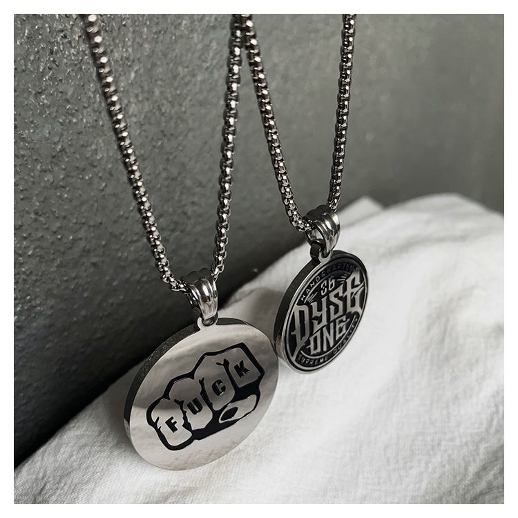 Dây Chuyền Thép Titan Mặt Chữ Cái 22051 Phong Cách Hip Hop Đường Phố