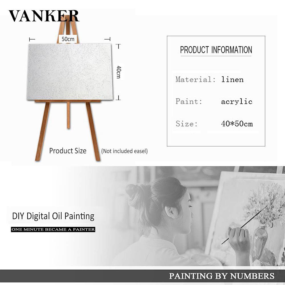 vanker Paint by Numbers Kit DIY Oil Painting 40 x 50cm DIY For Home Decoration  Charming Flowers Classic