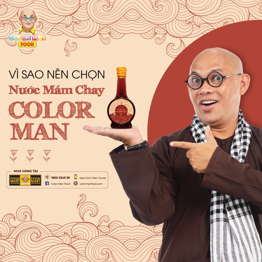 Nước Mắm Chay COLOR MAN chai 250ml chiết xuất nấm men tự nhiên dùng làm gia vị, pha nấu và chế biến các món chay