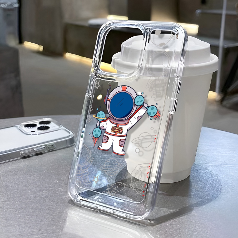 Ốp Điện Thoại Trong Suốt Họa Tiết Phi Hành Gia Cho iphone 14 Plus 11 13promax 12 7Plus X XS Max 7 8 SE 2020