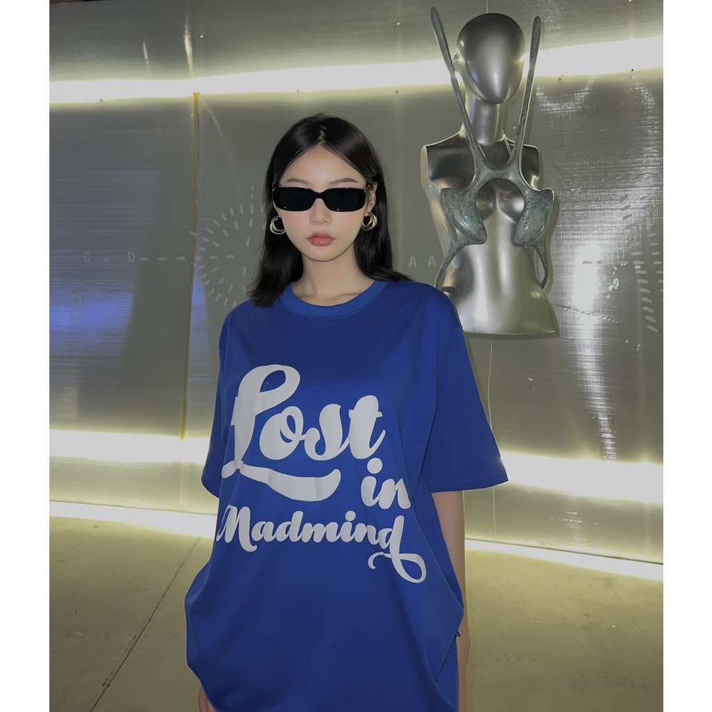 MADMIND® Chính Hãng - Áo thun v2.0 Lost In  màu xanh dương - in nổi, cổ tròn, cotton thoáng mát - Essential Collection
