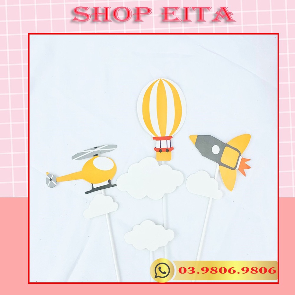 Set cắm hàng không trang trí bánh kem, trang trí bánh sinh nhật