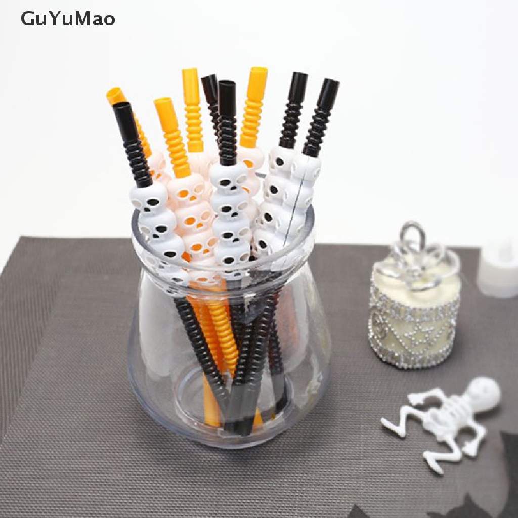 Bộ 5 Ống Hút Hình Quả Bí Ngô Ma Trang Trí Halloween