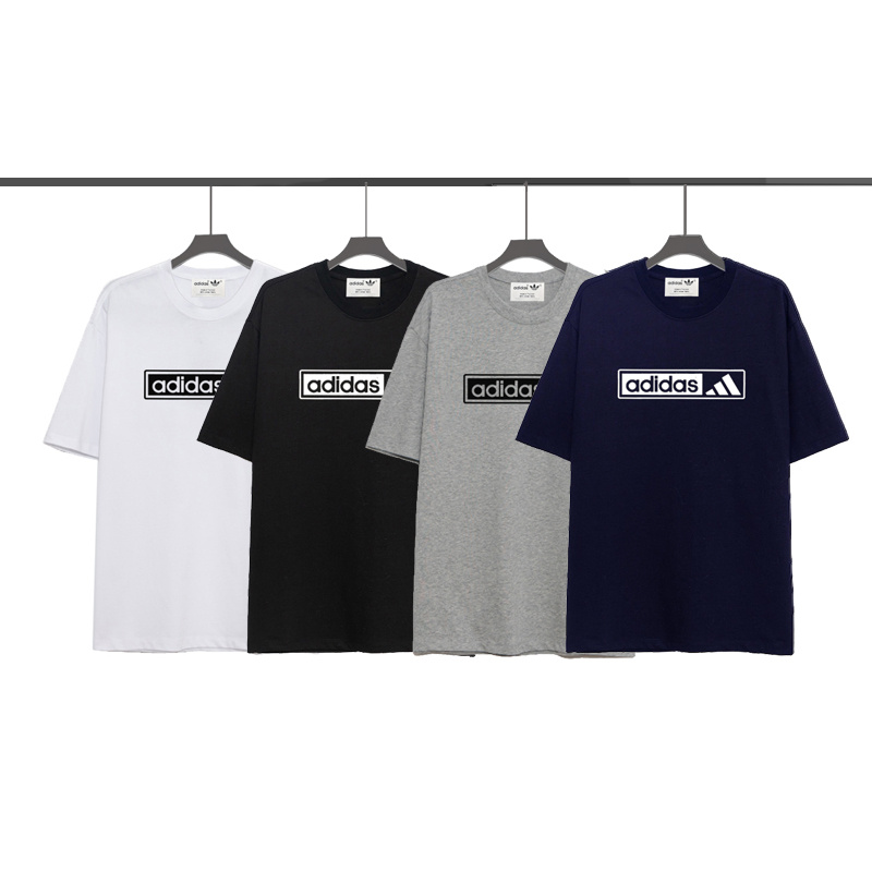 Áo thun cotton cổ tròn ngắn tay dáng rộng ADIDAS AB13 #