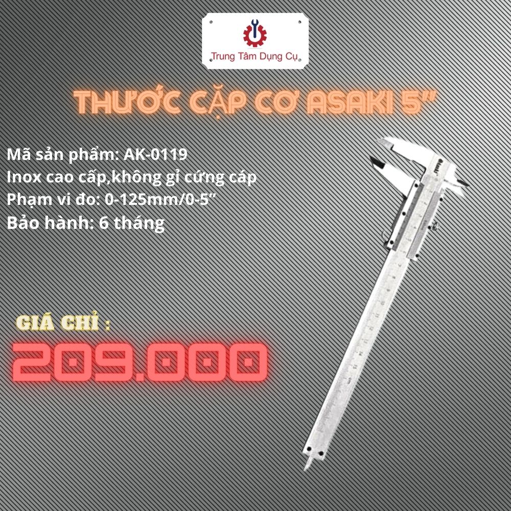 5" Thước cặp cơ Asaki AK-119