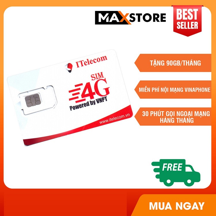 Sim 4G Vinaphone  MAY gói 90gb/tháng, Free các cuộc gọi Vina dưới 20p