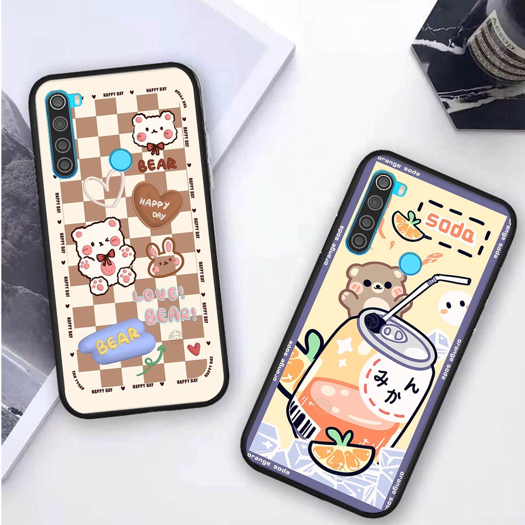 Ốp lưng Xiaomi REDMI NOTE 8 in hình 3D GẤU cute be@r, soda, happy day cực hot ,thời thượng