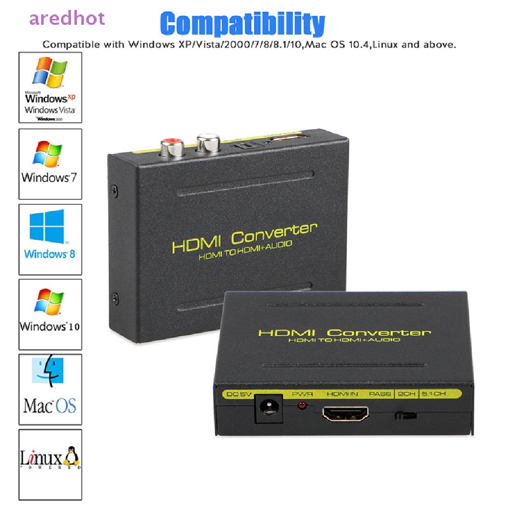 Bộ Chuyển Đổi HDMI 1080P Sang HDMI Optical + SPDIF + RCA L / R Mới