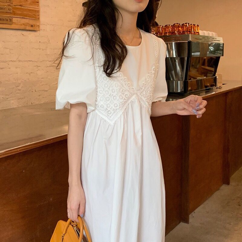 Đầm Nữ Phối Ren Hai Dây Thời Trang Thanh Lịch Cho Nữ