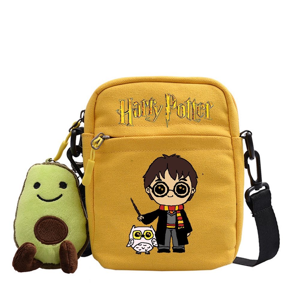 Túi Vải Canvas Đeo Chéo In Hình Harry Potter Thời Trang
