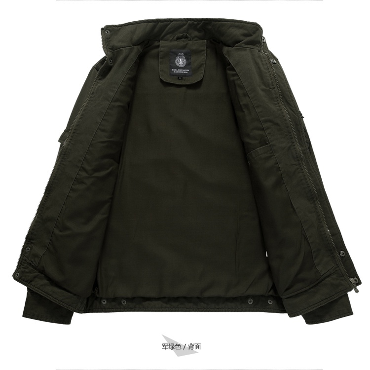 JEEP SPIRIT 1941 ESTD Áo khoác đồng phục mùa thu nam mỏng bông thanh niên thừa cân Xuân Thu ngoài trời Casual Coat Man Workwear