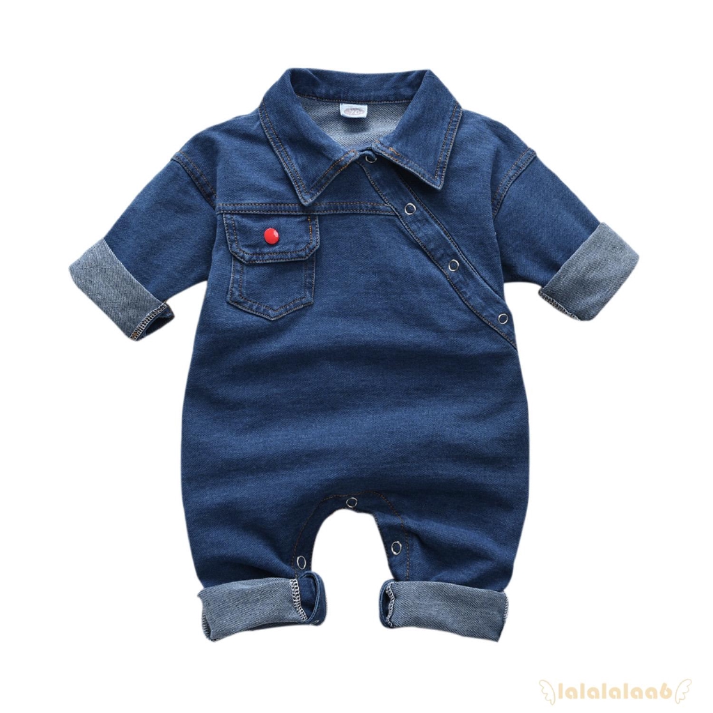 Áo liền quần denim tay dài cho bé