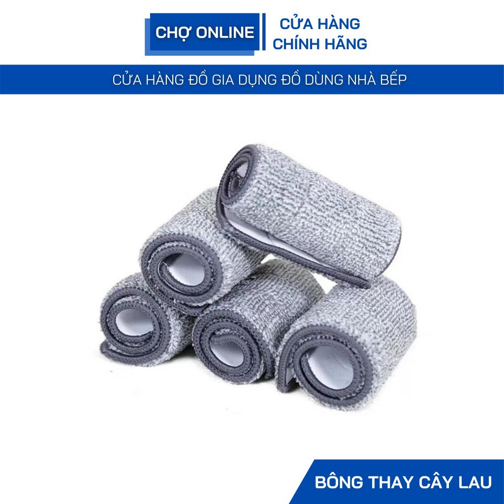 Combo 10 Bông Lau Nhà Tự Vắt - Dùng Được Cho Loại Gài 2 Đầu