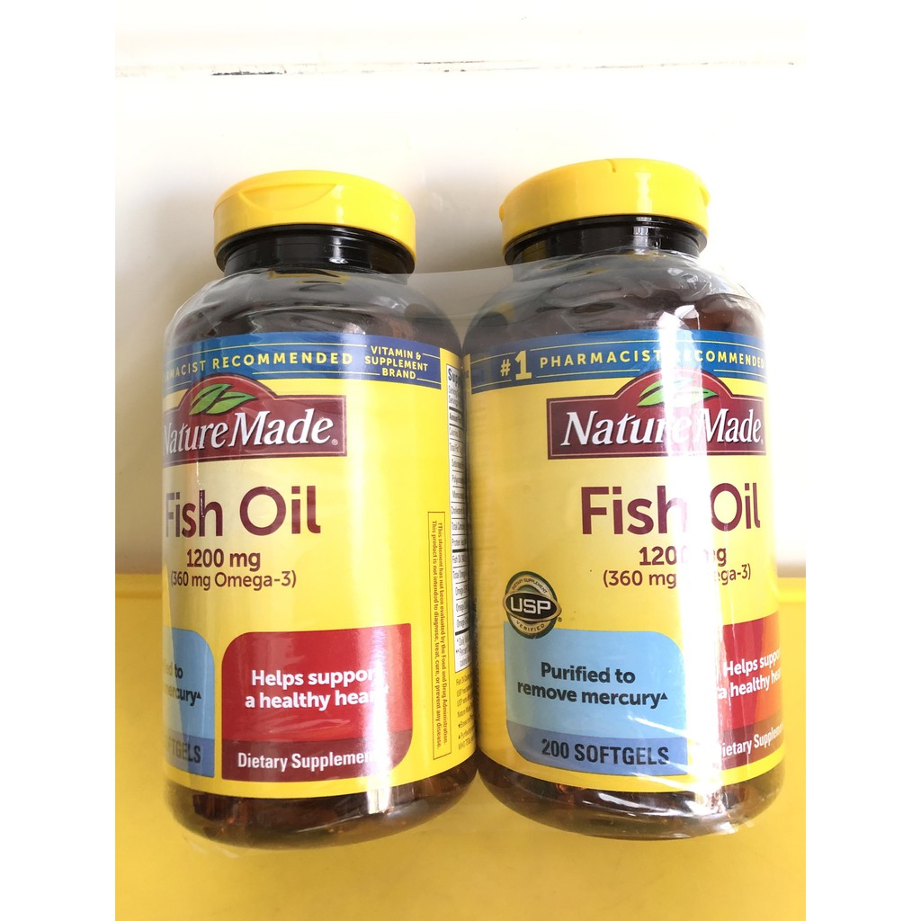 DẦU CÁ OMEGA 3 FISH OIL 1200mg, 200 viên, Mỹ