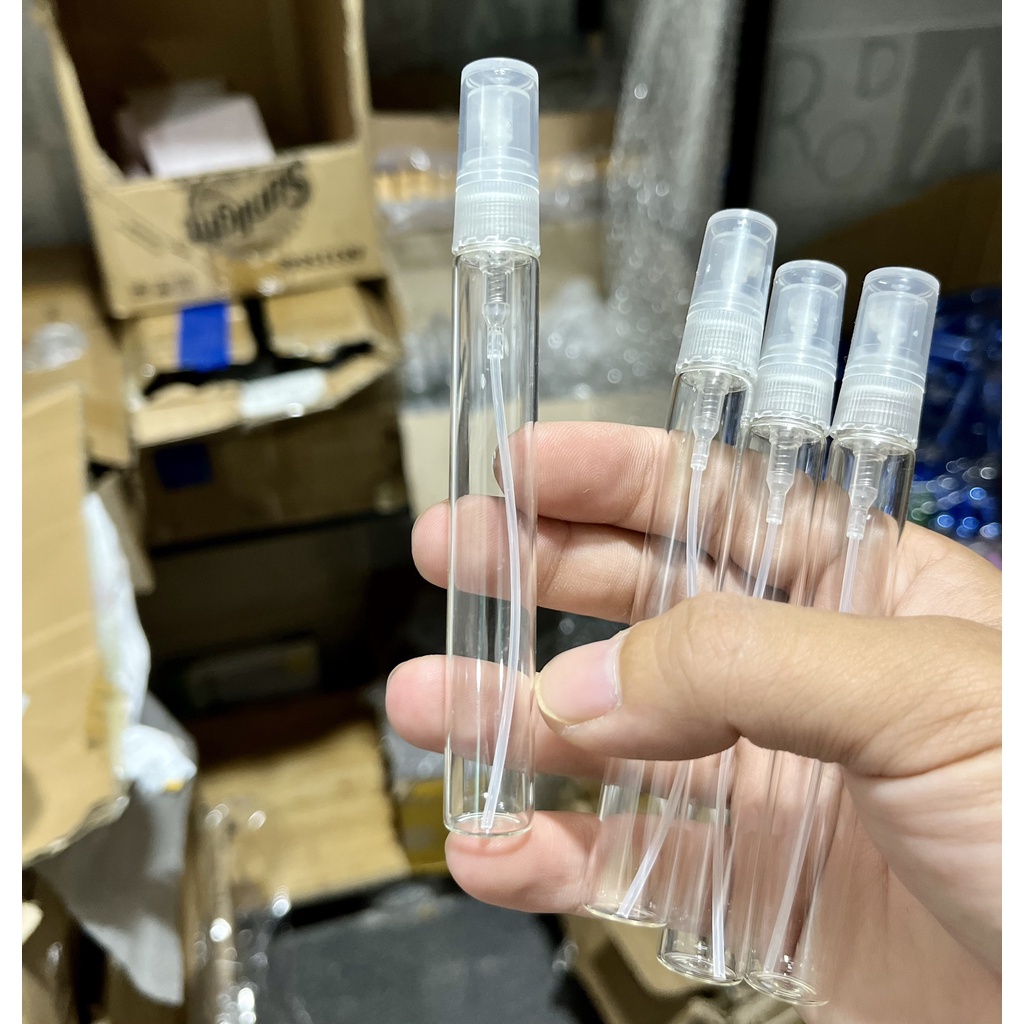 Lọ-Chai Đựng Nước Hoa THủy Tinh Nắp Nhựa Trong Suốt Dung Tích 10ML