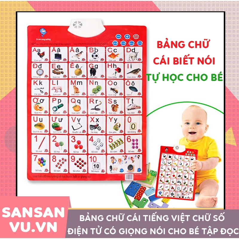 Bảng chữ cái Tiếng Việt, Bảng chữ cái và chữ số điện tử có giọng nói cho bé tập đọc