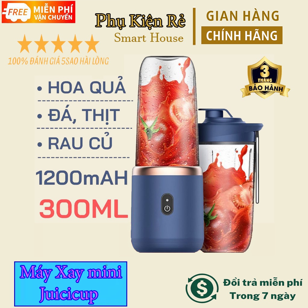 Máy Xay Sinh Tố Mini Cầm Tay 6 Lưỡi Juicing Cup Siêu Tiện Lợi, Siêu Gọn Nhẹ - Máy Xay Sinh Tố Mini Cầm Tay