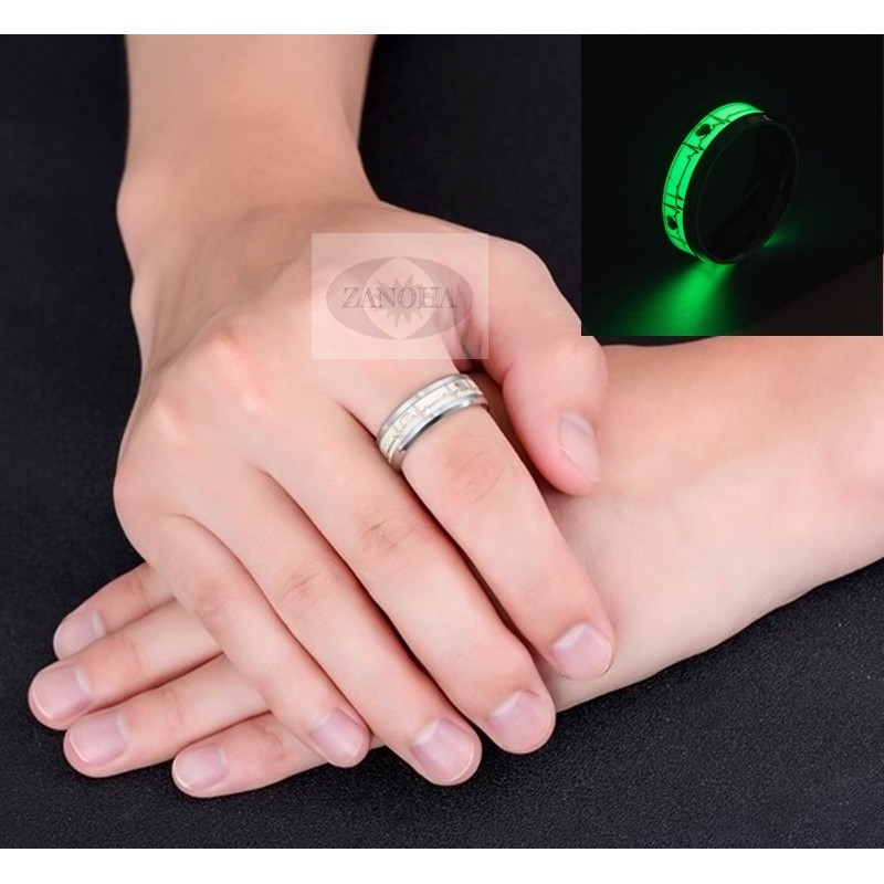 Nhẫn Nam Nhịp Tim Dạ Quang Sự Độc Đáo Khác Biệt zan17