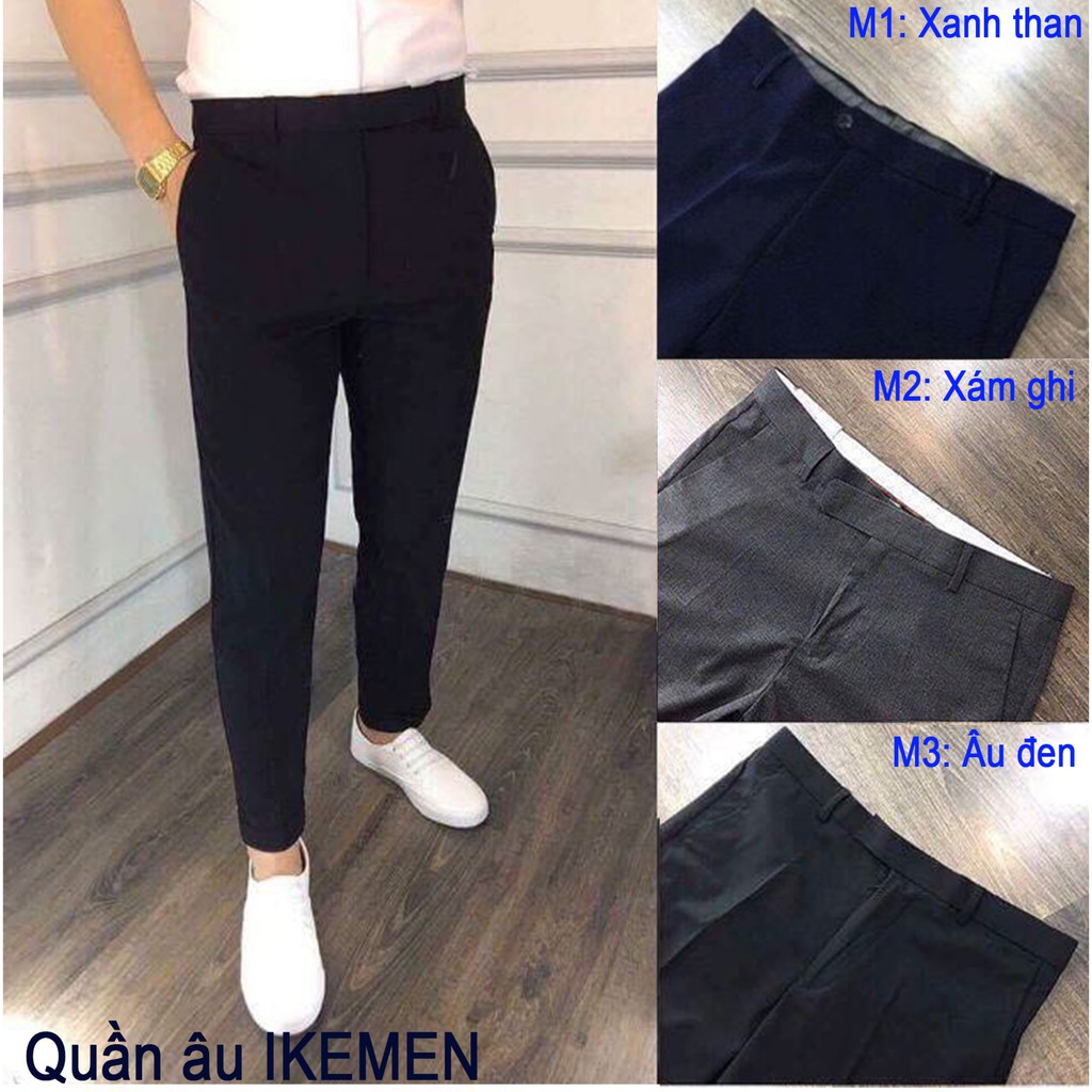 SALE SỐC Quần âu nam ống côn, vải không nhăn không xù, phong cách Hàn Quốc