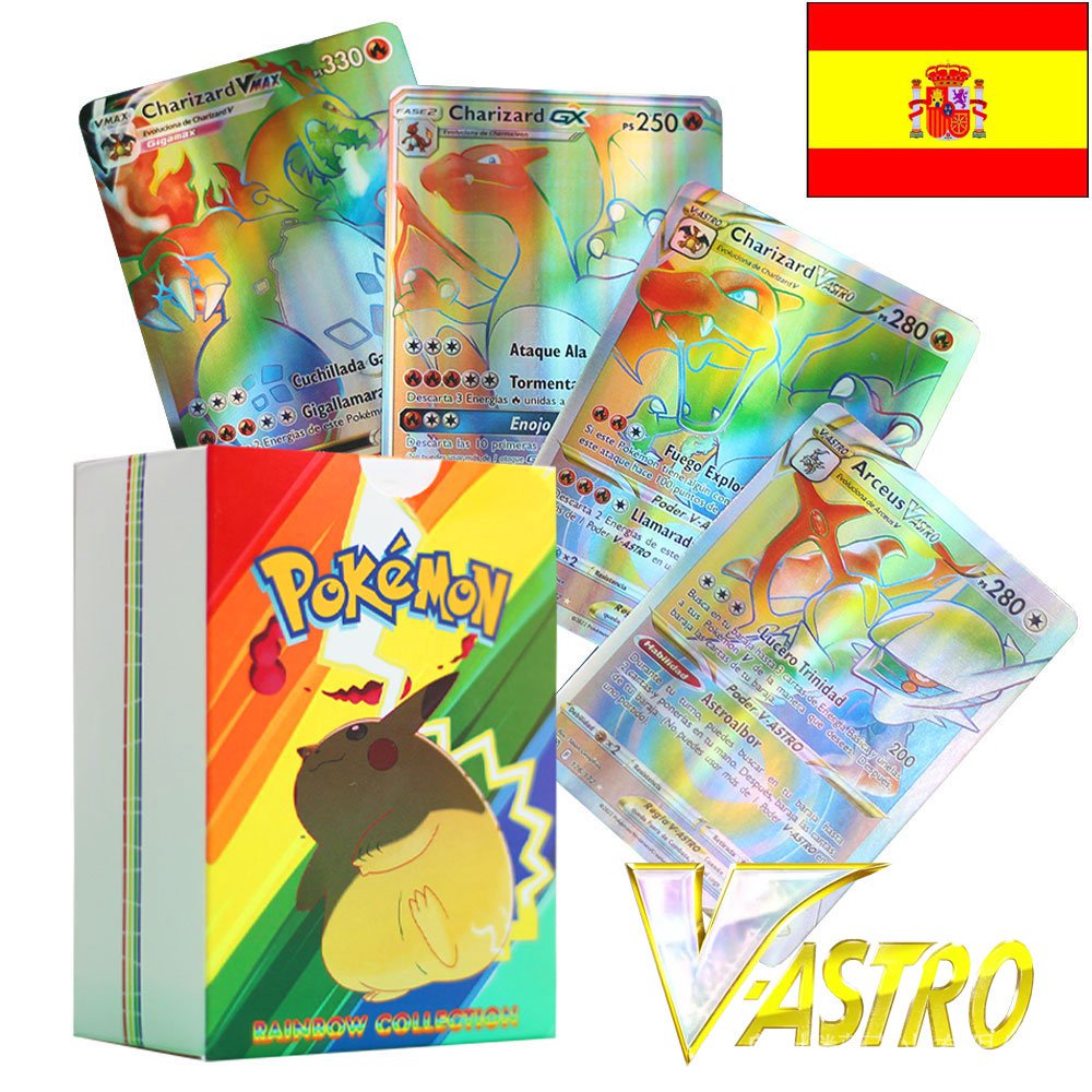Bộ Thẻ Bài Pokemon Vstar VMAX Ba Chiều Kiểu Tây Ban Nha Độc Đáo Cho Trẻ Em
