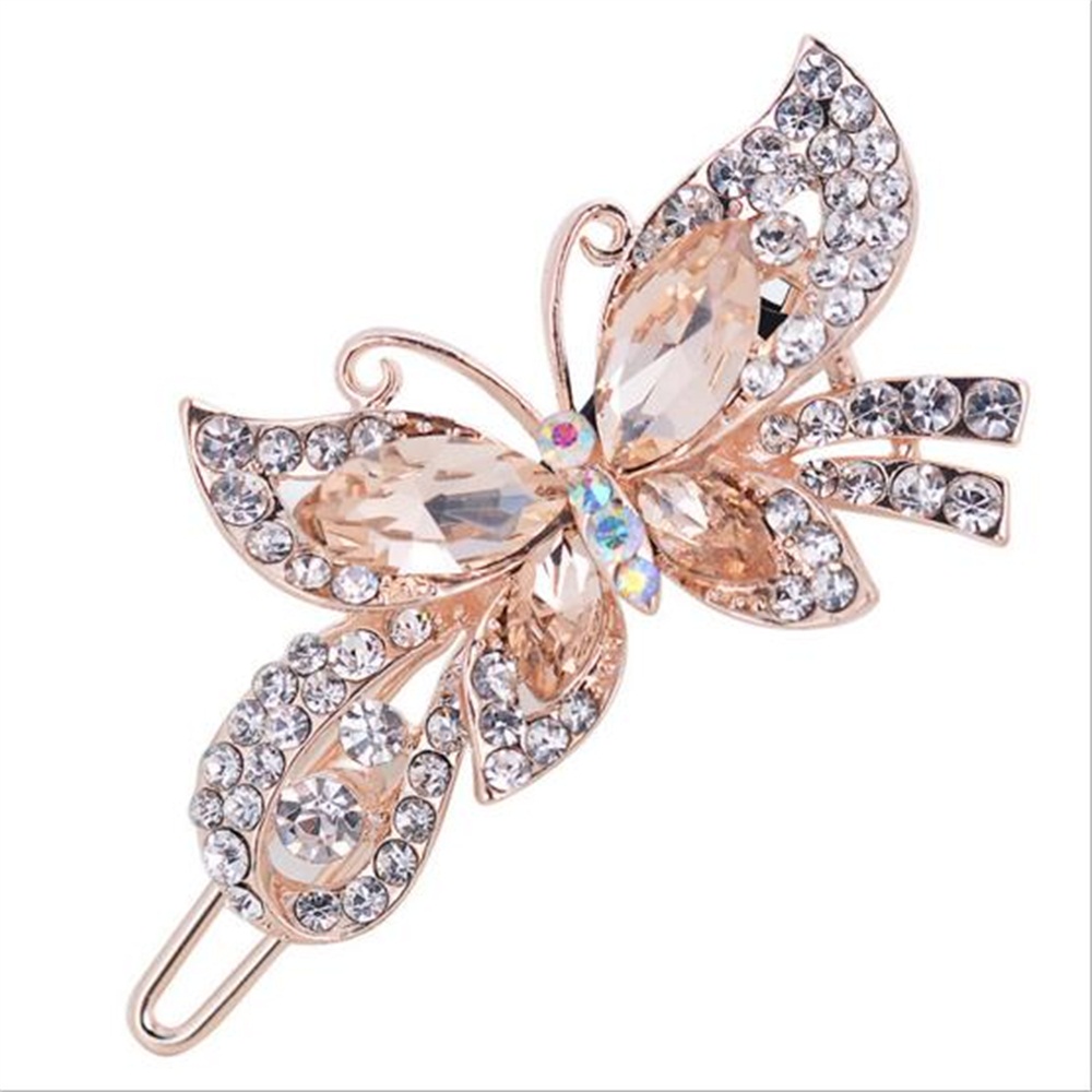 Kẹp Tóc Hình Hoa / Bướm Đính Đá Thời Trang Cho Nữ